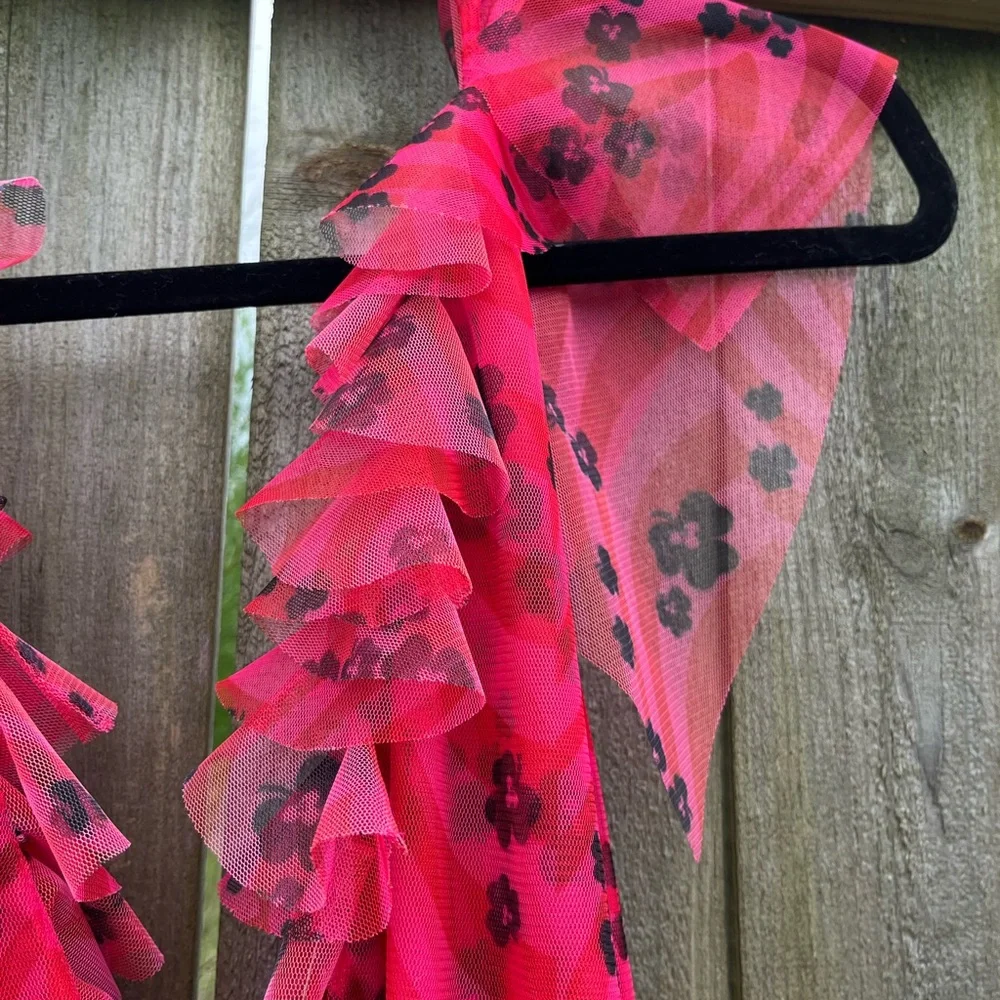 Philosophy di Lorenzo Serafini Pink Floral Ruffle Mini Dress - Unworn - Picture 4 of 9